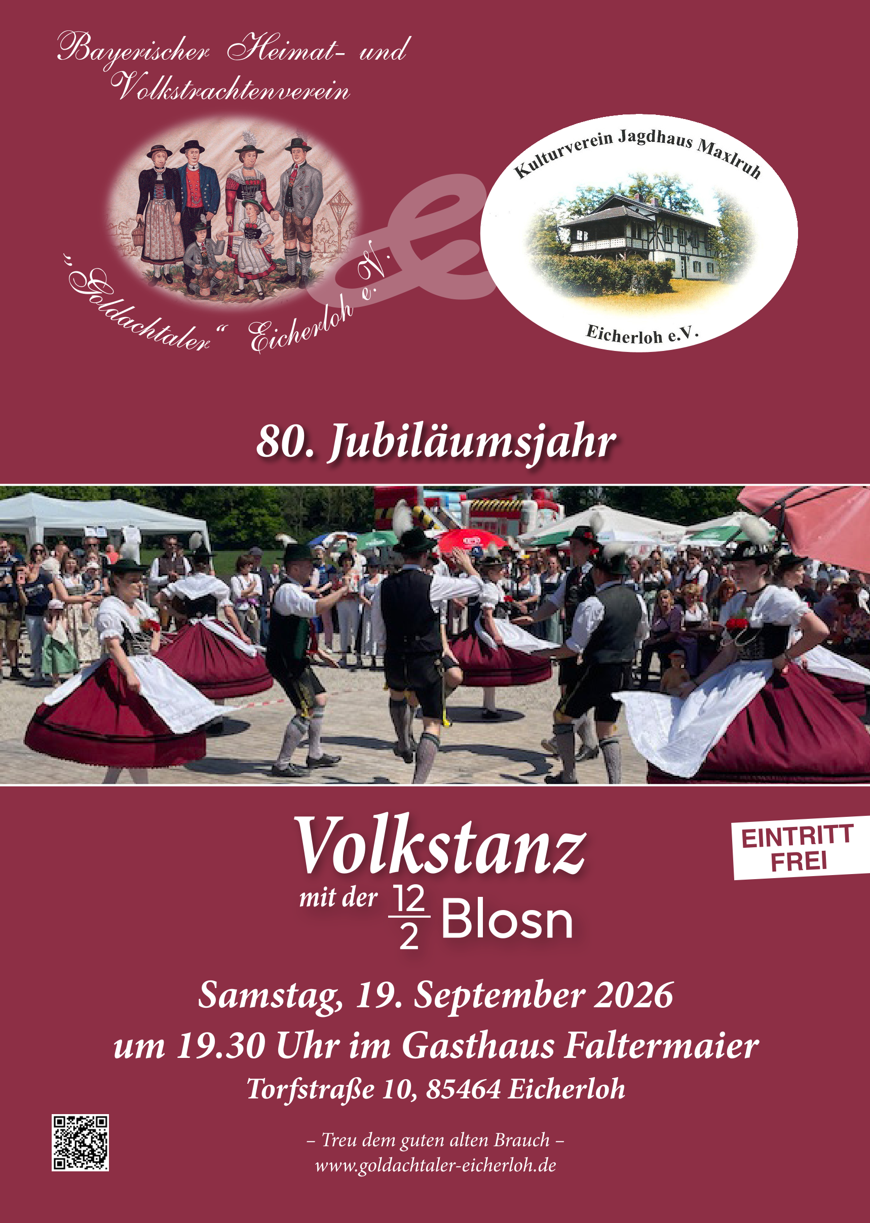 Flyer unseres Hoagarts mit Volkstanz